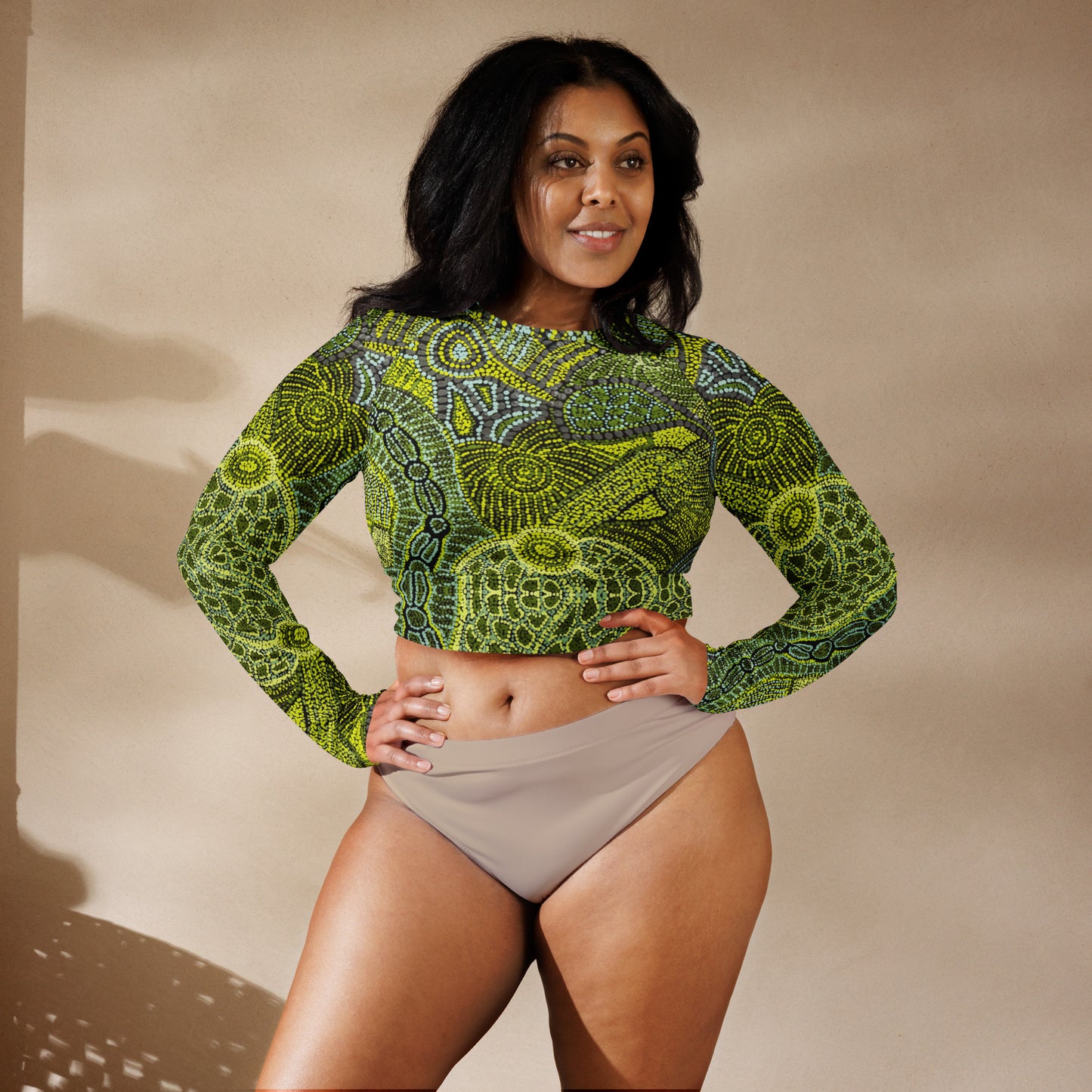 Minyma Kutjara by Francine Kulitja Crop Top rashguard