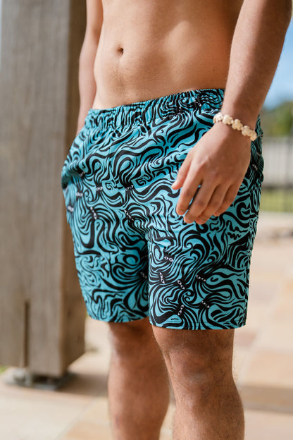 Underwater Groove Swim Shorts for Men - SALE