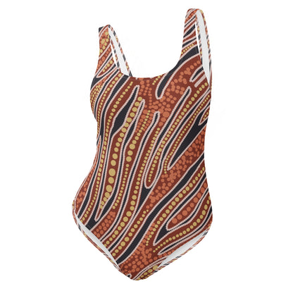 Red Earth by Francine Kulitja - One-Piece Swimsuit