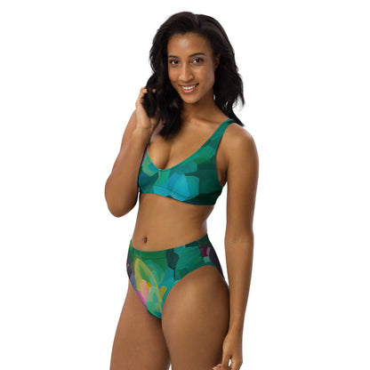 Priceless Emerald high-waisted bikini separates