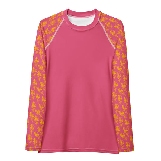 Conkerberry in Pink Women's Rash Guard - Milpali