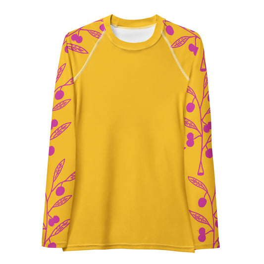 Wattle Tree Flower in Yellow Women's Long Rash Guard - Milpali