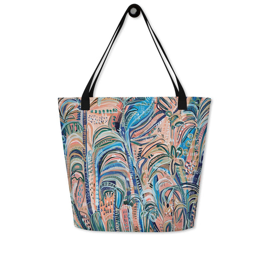 Beach Oasis Large Tote Bag with pocket - Milpali