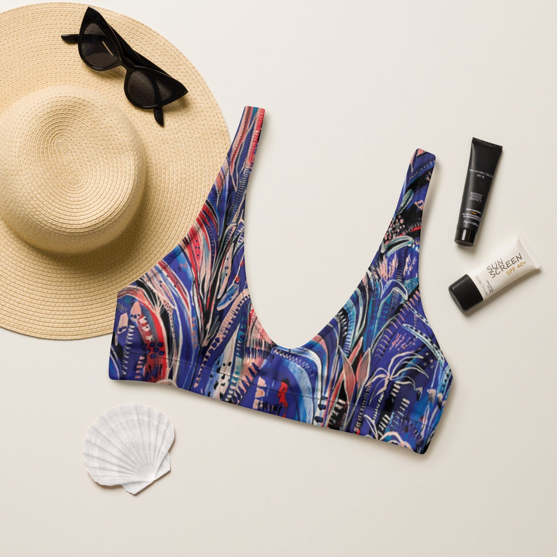 Electric Summer padded bikini top - Milpali Swimwear