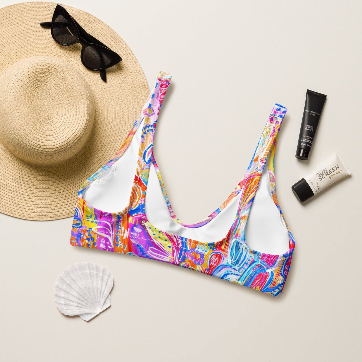 Floral Delight padded bikini top - Milpali Swimwear