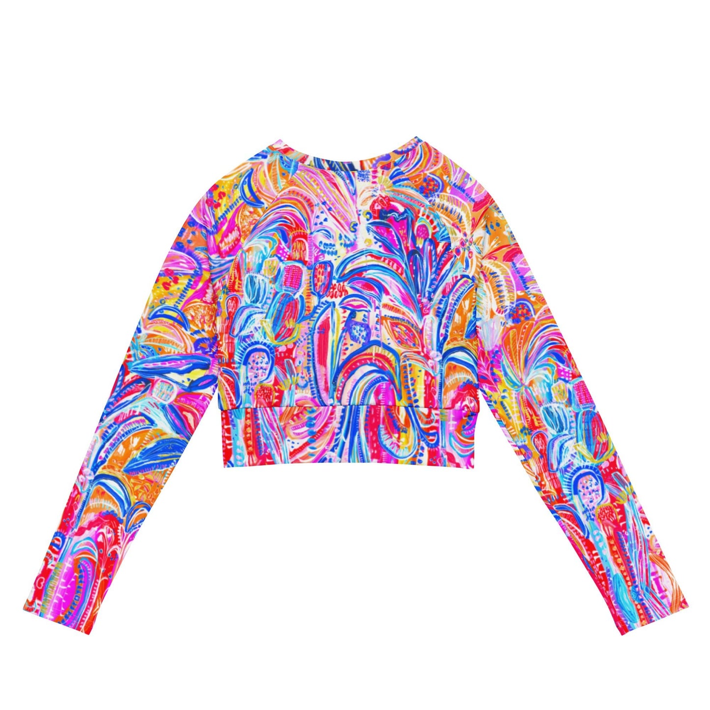 Floral Delight long-sleeve Crop Rash Guard - Milpali