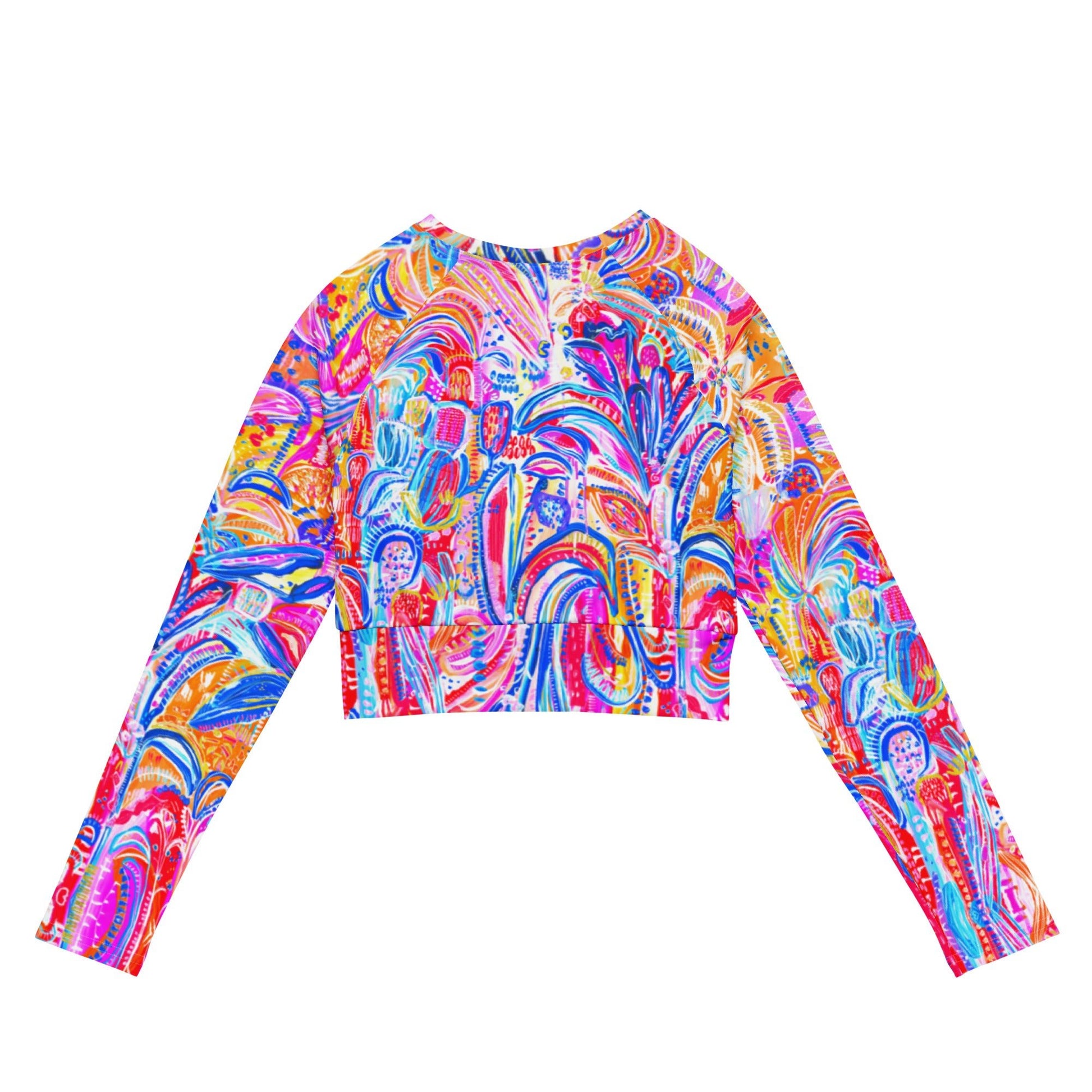 Floral Delight long-sleeve Crop Rash Guard - Milpali