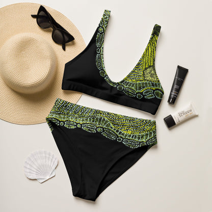 Green Path by Francine Kulitja - High Waisted Sustainable Swimsuit separates - Milpali Swimwear