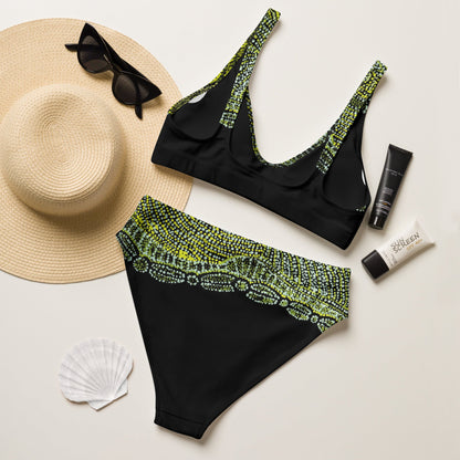 Green Path by Francine Kulitja - High Waisted Sustainable Swimsuit separates - Milpali Swimwear
