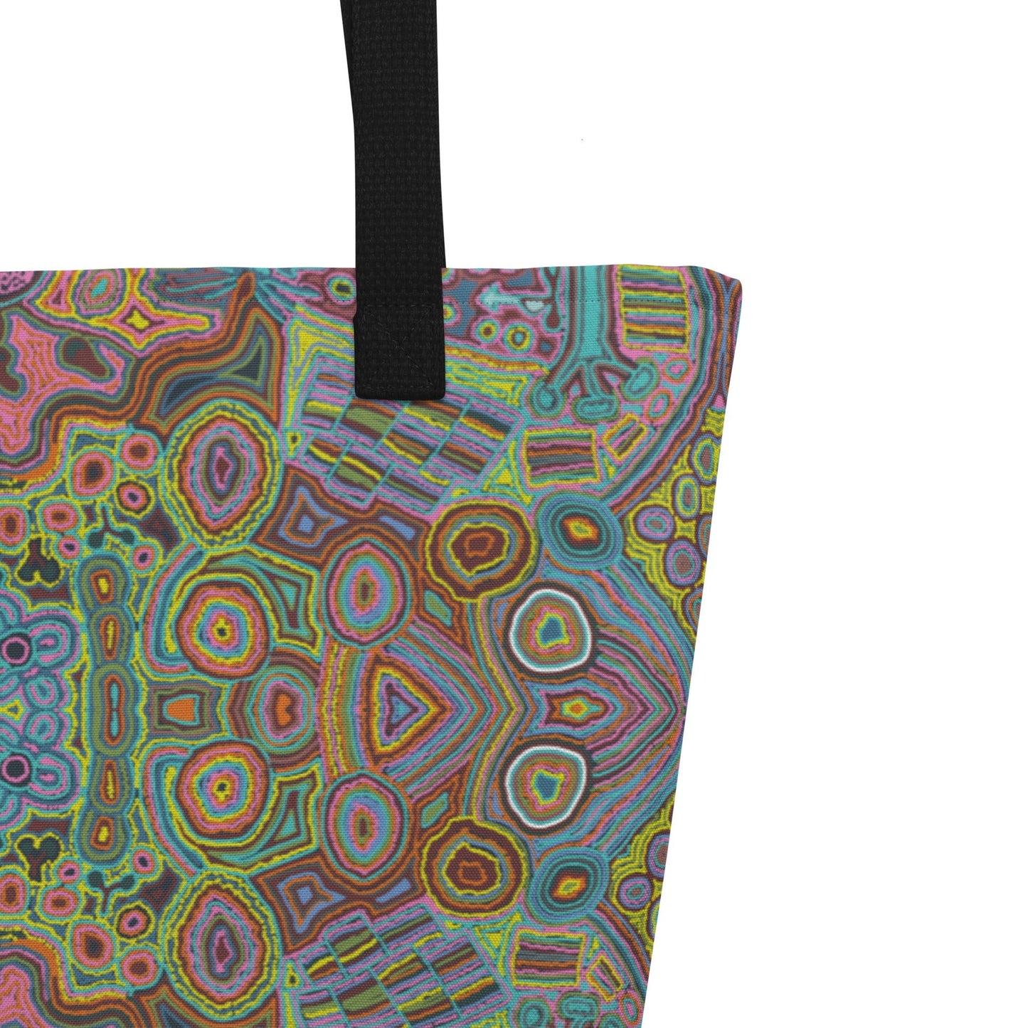 Ninu Large Beach Tote Bag with pocket - by Veronica Reid - Milpali Tote Bag