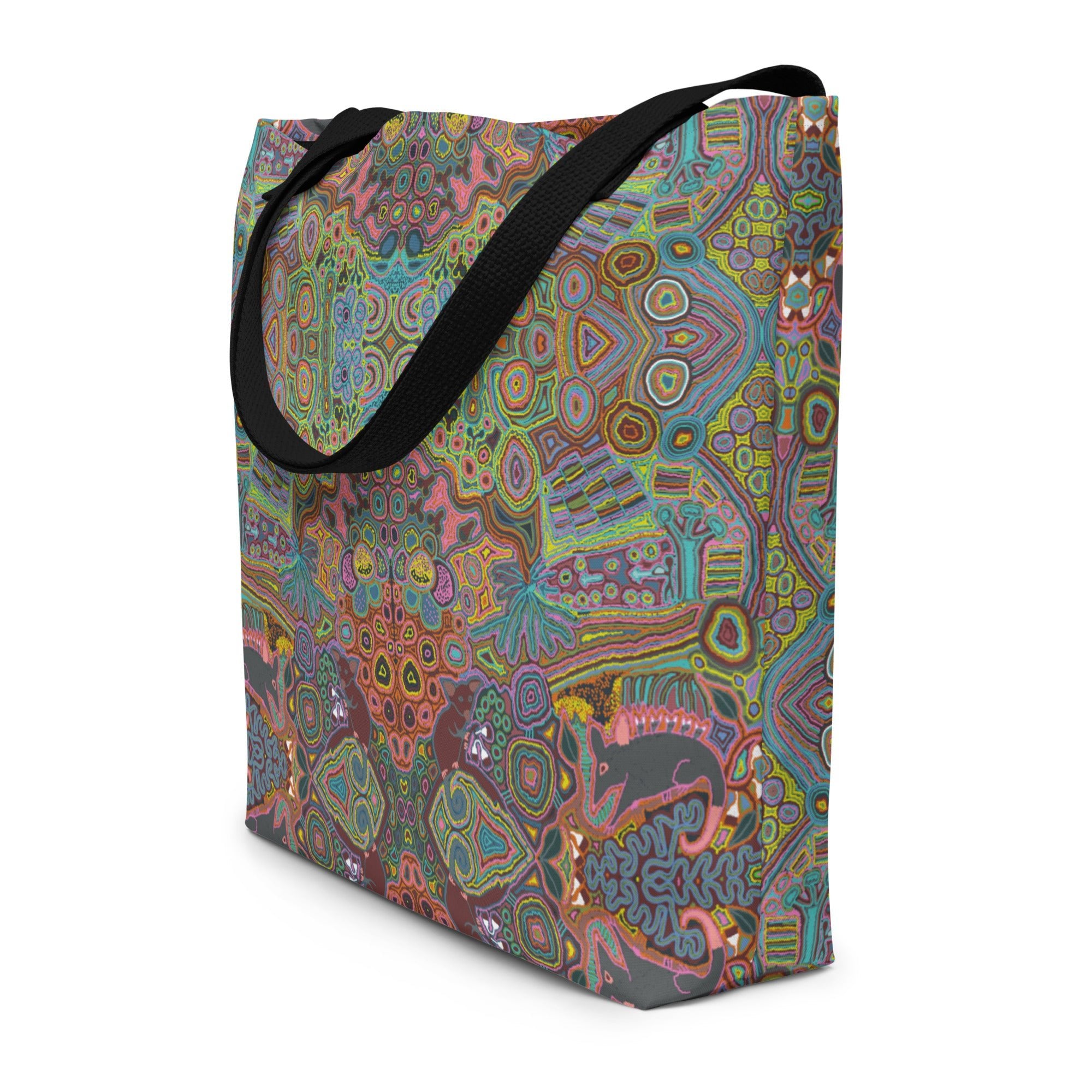 Ninu Large Beach Tote Bag with pocket by Veronica Reid Milpali