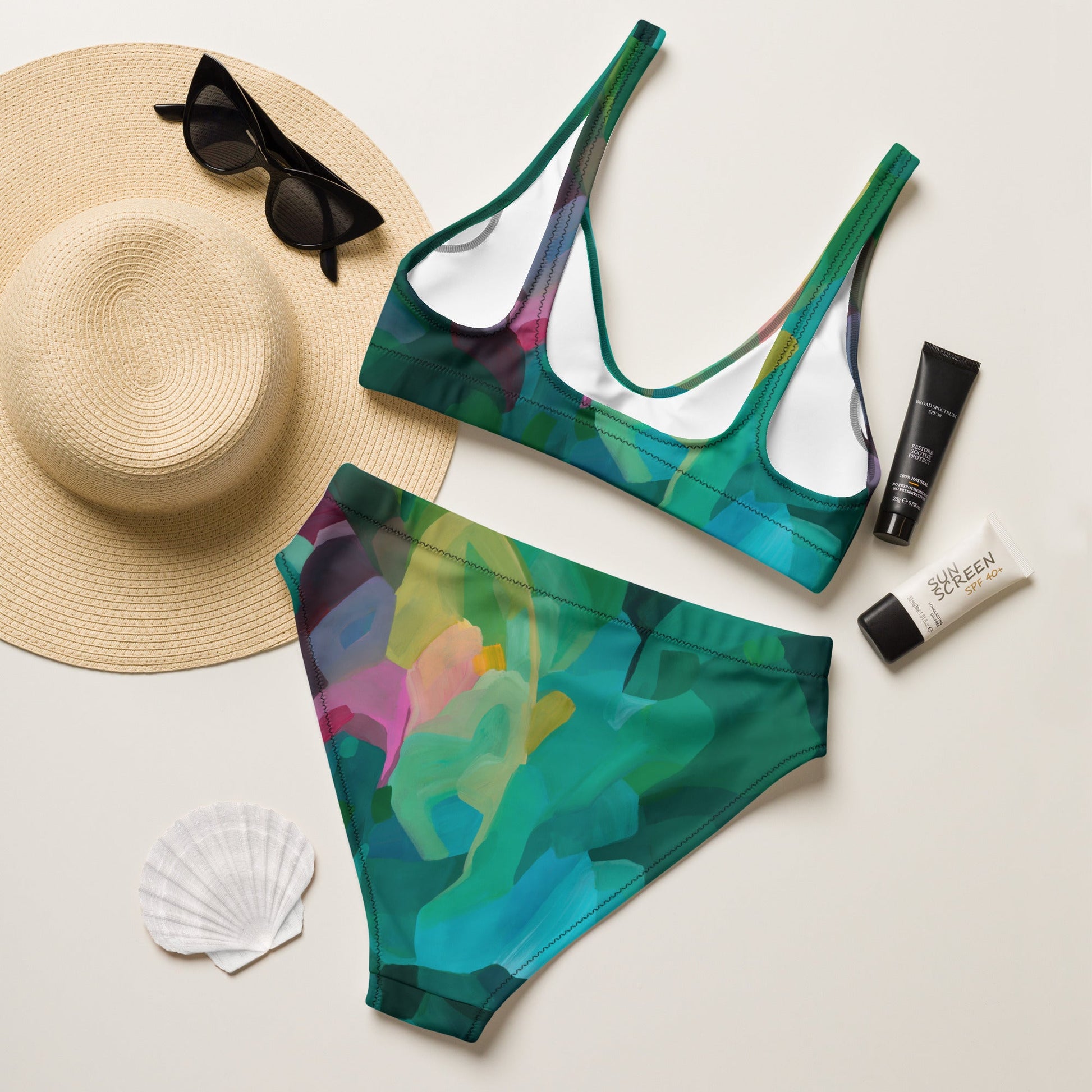 Priceless Emerald high-waisted bikini separates - Milpali Swimwear