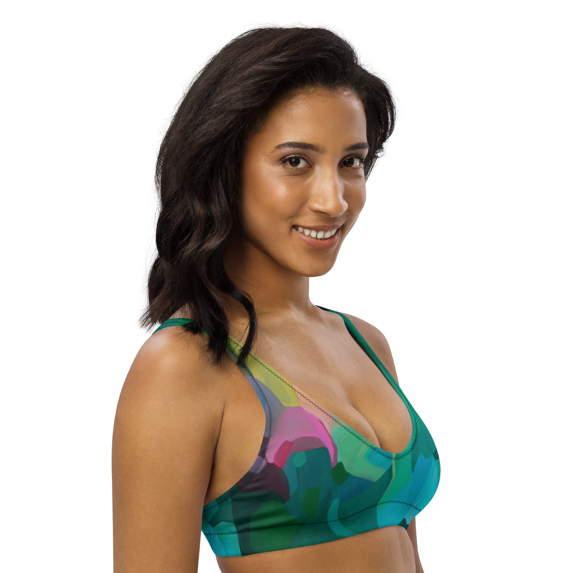 Priceless Emerald Recycled padded bikini top - Milpali