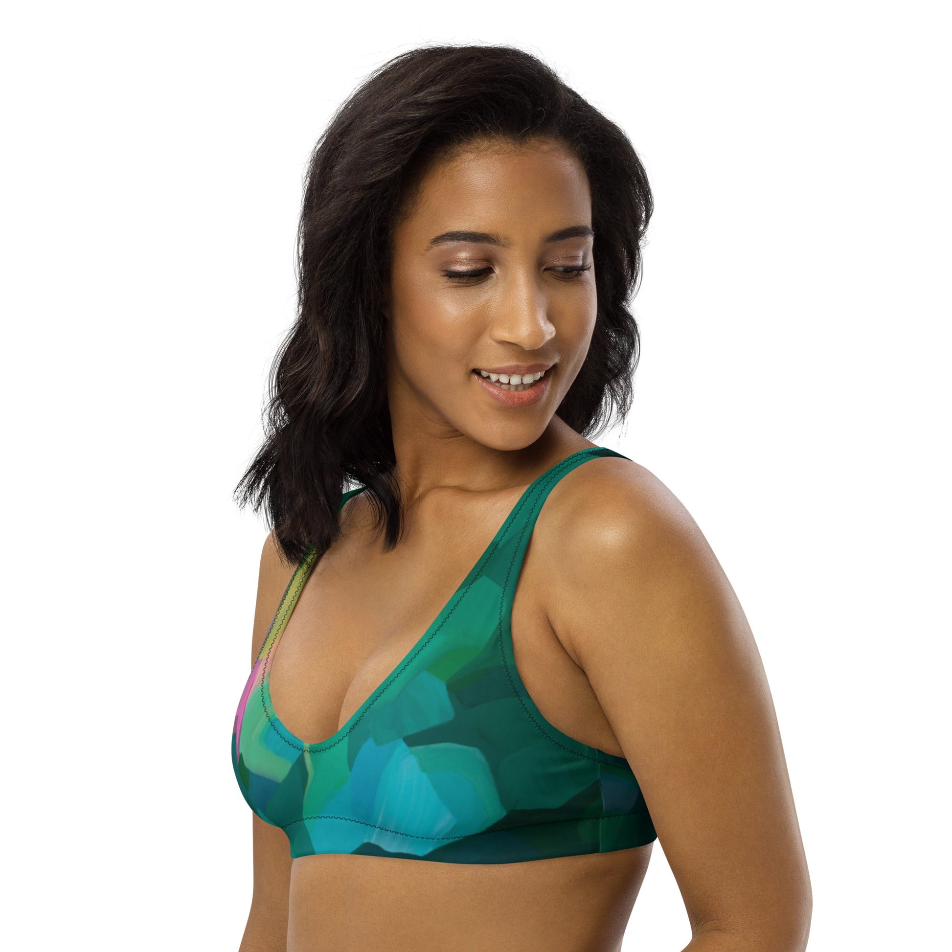 Priceless Emerald Recycled padded bikini top - Milpali