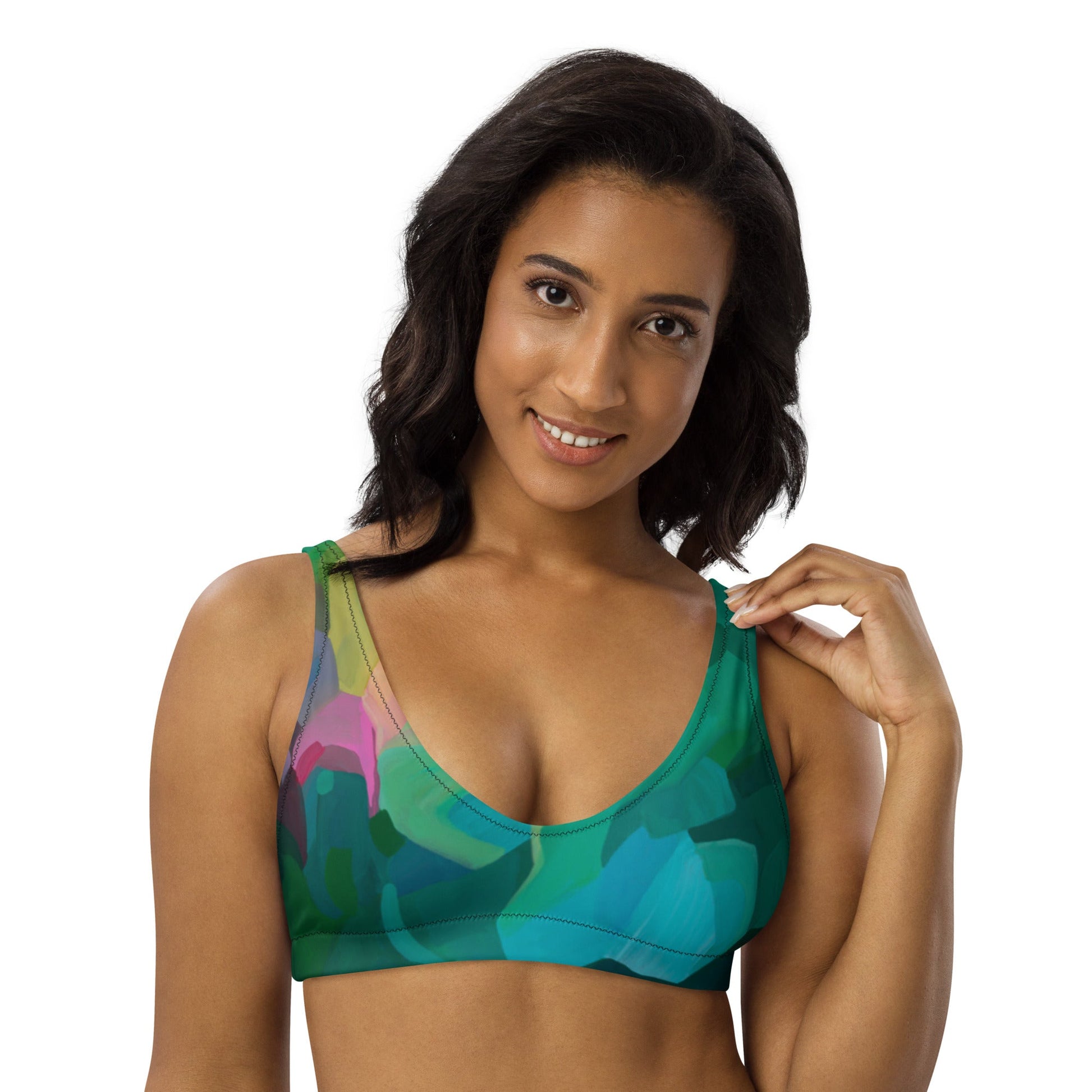 Priceless Emerald Green Recycled padded bikini top – Milpali